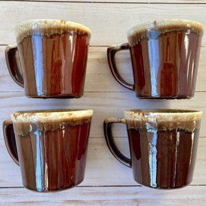 Vintage McCoy Pottery - Brown Drip Coffee Mugs